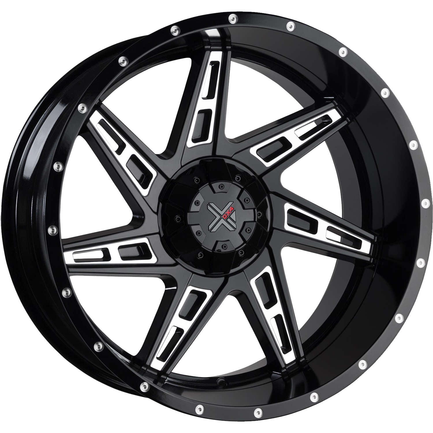 DX4 Skull Gloss Black with Milled Spoke Accents
