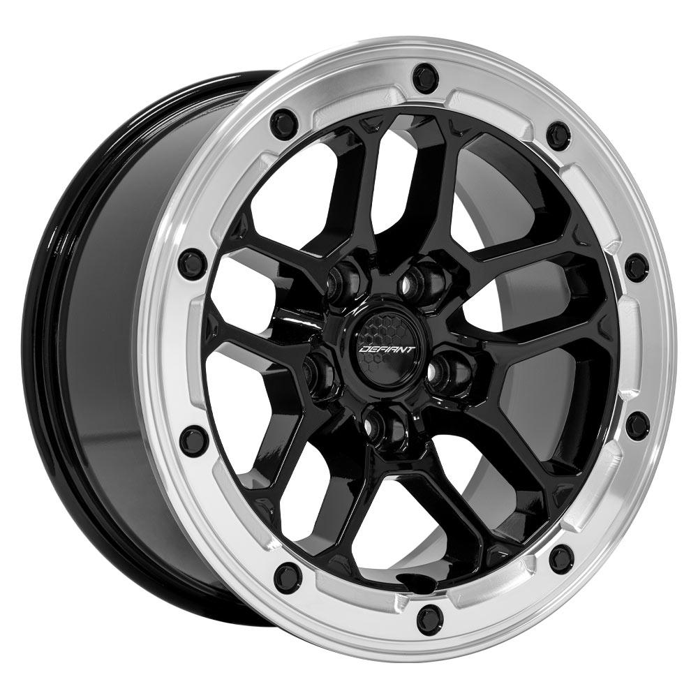 Defiant DF01 Gloss Black with a Milled Outer Ring Wheel