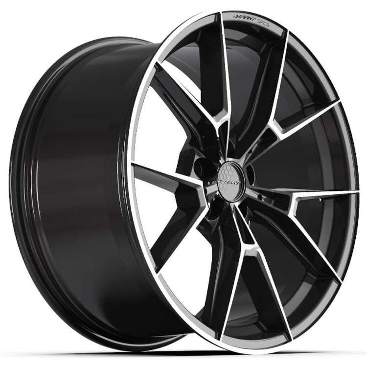 Defiant DF09 Black with Machined Spoke Faces and a Tinted Clear Coat