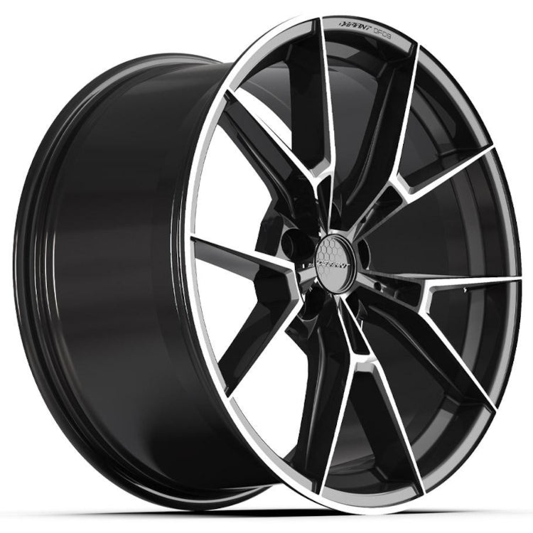 Defiant DF09 Black with Machined Spoke Faces and a Tinted Clear Coat Wheel