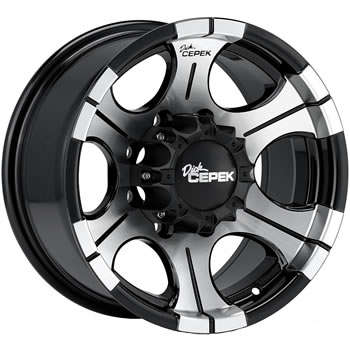 Dick Cepek DC-2 Gloss Black with Machined Spoke with Machined Lip Accents