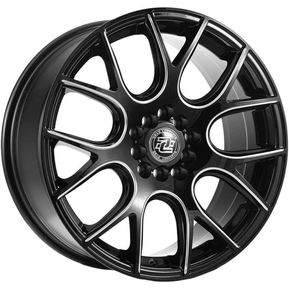 Drag Concepts R15 Gloss Black with Milled Spoke Edges