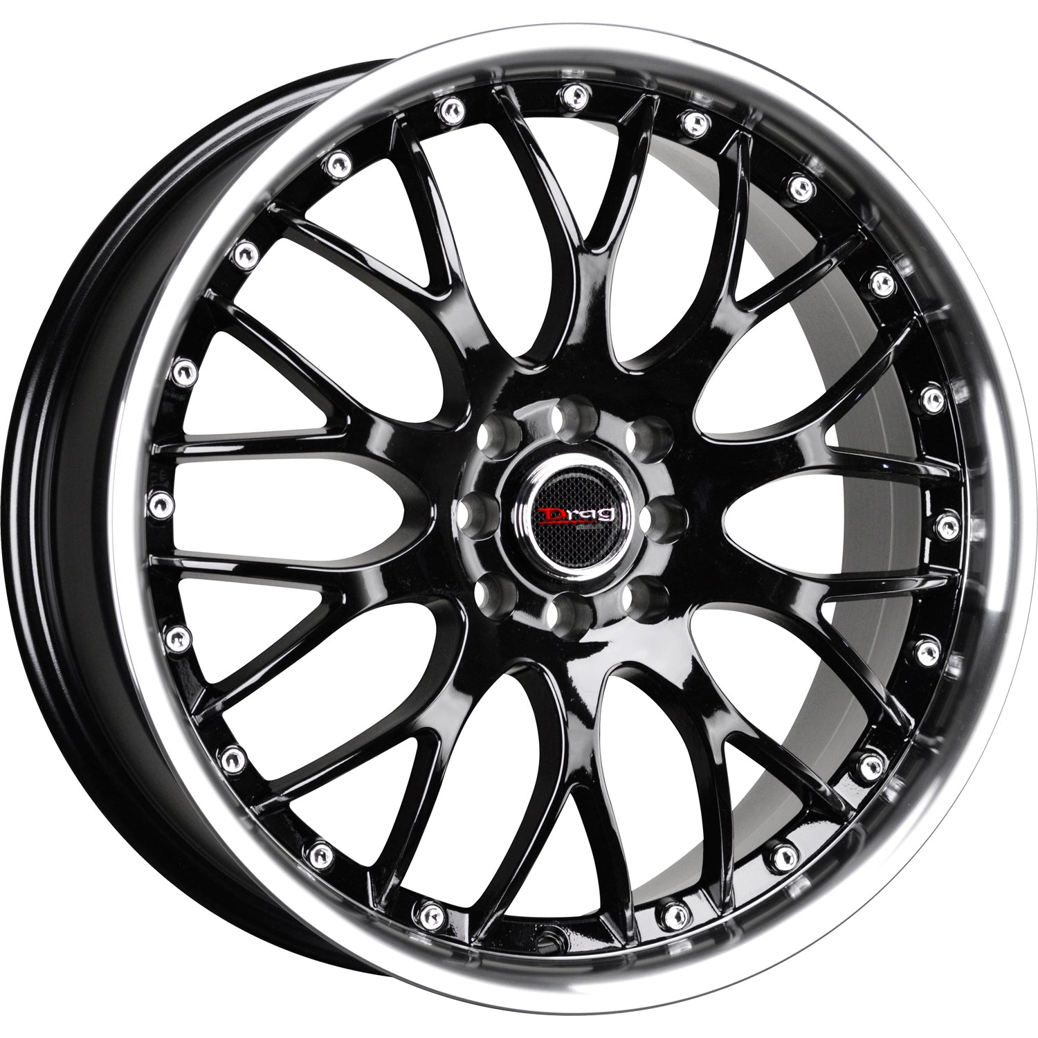Drag DR19 Gloss Black with a Machined Lip Wheel