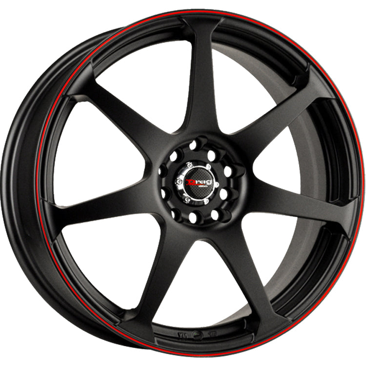 Drag DR33 Flat Black with a Red Lip Stripe Wheel