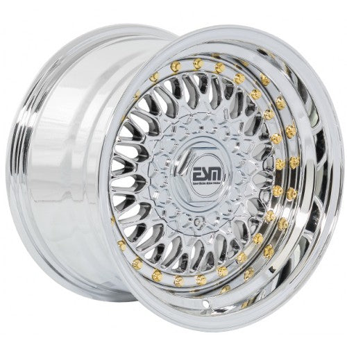 ESM ESM-002R Platinum Chrome with Gold Rivets Wheel