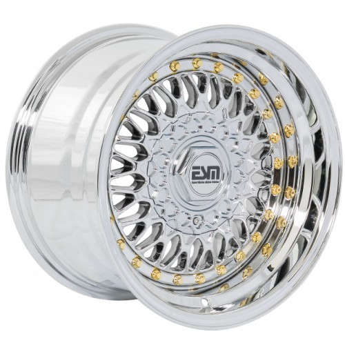 ESM ESM-002R Platinum Chrome with Gold Rivets