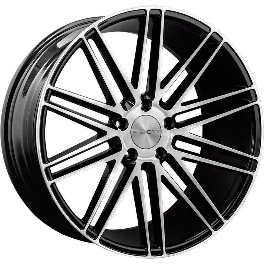 Element EL010 Black with Machined Spoke Faces and Outer Lip Ring