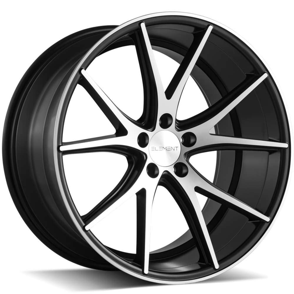 Element EL36 Black with Machined Spoke Faces and Outer Lip Ring