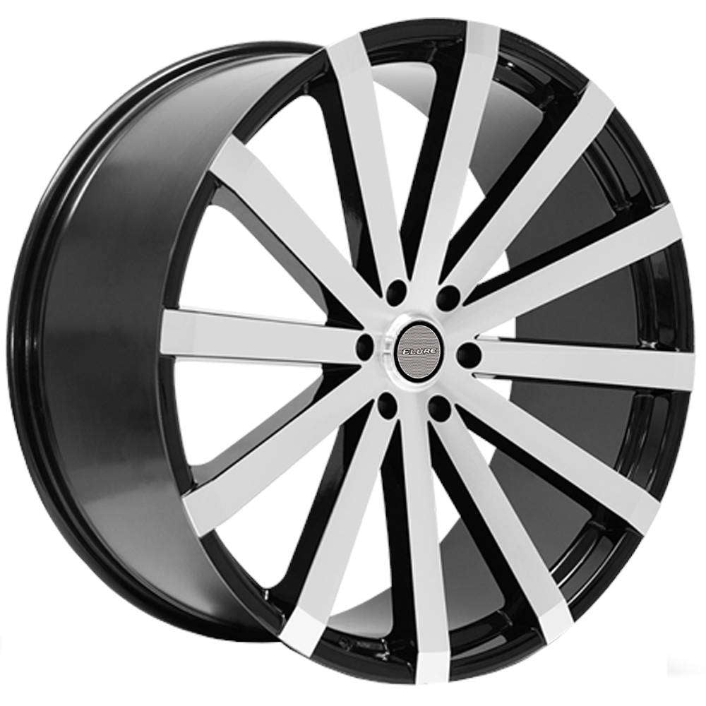 Elure 37 Gloss Black with Machined Spoke Faces