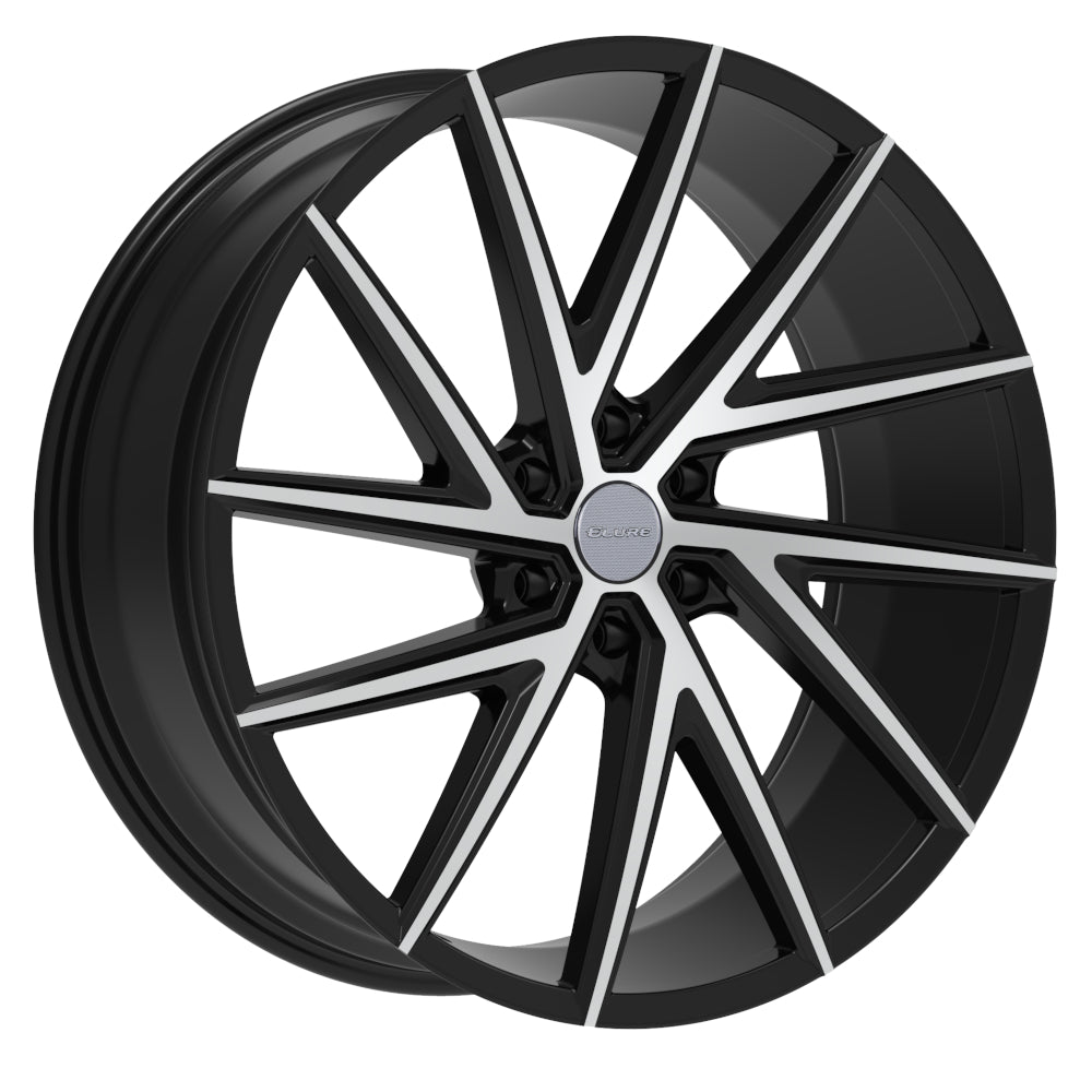 Elure 50 Gloss Black with Machined Spoke Faces Wheel