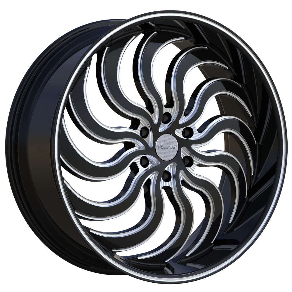Elure 57 Gloss Black with Milled Spoke Edges