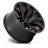 Fuel 1PC D823 FLAME 20x10 -18mm Gloss Black Milled with Candy Red