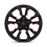 Fuel 1PC D823 FLAME 20x10 -18mm Gloss Black Milled with Candy Red