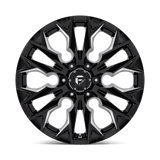 Fuel 1PC Flame 6 20x9 +20mm Gloss Black with Milled Spokes