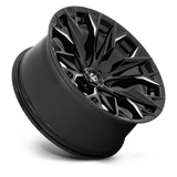 Fuel 1PC Flame 6 22x10 -18mm Gloss Black with Milled Spokes
