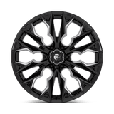 Fuel 1PC Flame 6 22x10 -18mm Gloss Black with Milled Spokes
