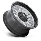 Fuel 1PC D798 ARC 20x9 +1mm Silver Brushed Face with Milled Black Lip (5x114.3 / 5x127)