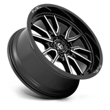 Fuel 1PC Clash 20x9 +1mm Gloss Black with Milled Spokes