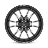 Fuel 1PC Clash 20x9 +1mm Gloss Black with Milled Spokes