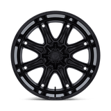 Fuel 1PC DARKSTAR 20x9 +1mm Matte Black with Gloss Black Lip (8x170)