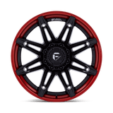 Fuel 1PC FC401 BRAWL 20x10 -18mm Matte Black with Candy Red Lip