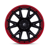 Fuel 1PC FC402 CATALYST 22x12 -44mm Matte Black with Candy Red Lip