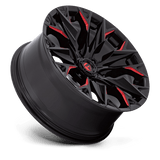 Fuel 1PC Flame 6 20x9 +1mm Gloss Black with Candy Red Milled Spokes (6x139.7)