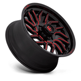 Fuel D808 Hurricane 20x9 Gloss Black Milled Red Tint premium truck wheel