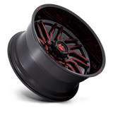 Fuel 1PC D808 HURRICANE 24x12 -44mm Gloss Black Milled Red Tint