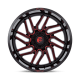 Fuel 1PC D808 HURRICANE 24x12 -44mm Gloss Black Milled Red Tint