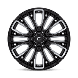 Fuel 1PC D849 REBAR 20x9 +1mm Gloss Black Milled