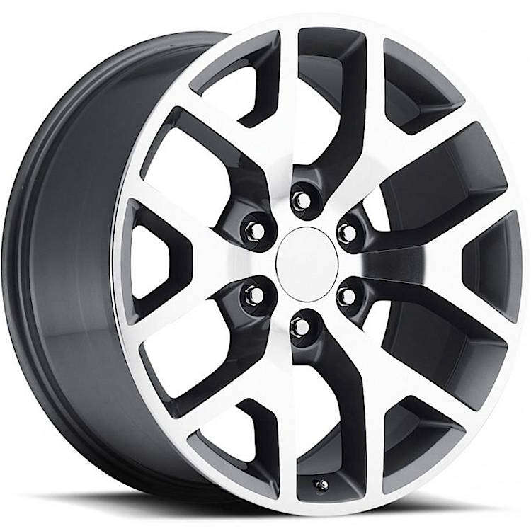 Factory Reproductions FR44 Grey with Machined Spoke Faces and Outer Lip