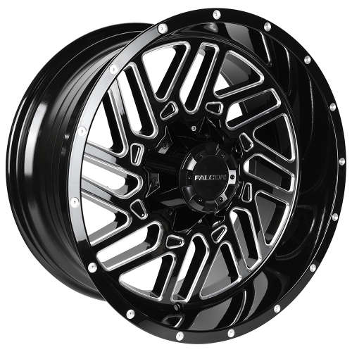 Falcon Off-Road F2 Gloss Black with Milled Spoke Edges