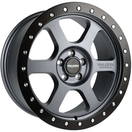 Falcon Off-Road V1 Matte Gunmetal with a Matte Black Simulated Beadlock Ring