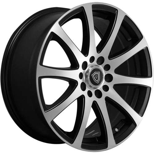 G-Line G0001 Black with Machined Spoke Faces and Outer Lip