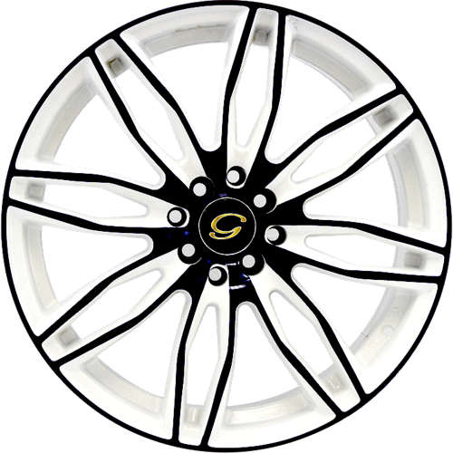 G-Line G1017 White with Black Spoke Faces and Outer Lip
