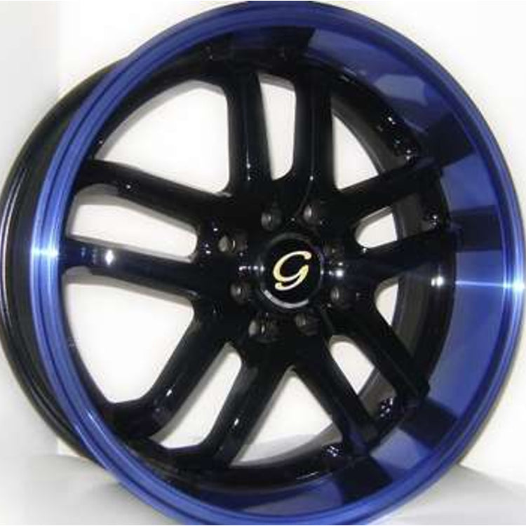 G-Line G817 Gloss Black with a Blue Machined Lip
