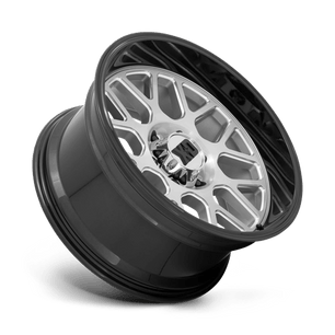 XD XD849 22x12 -44 Brushed with Milled Spoke Windows and a Gloss Black Lip