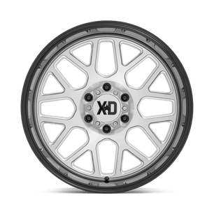 XD XD849 22x12 -44 Brushed with Milled Spoke Windows and a Gloss Black Lip