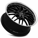 MRR GT1 19x8.5 Black Machine Lip premium Euro wheel