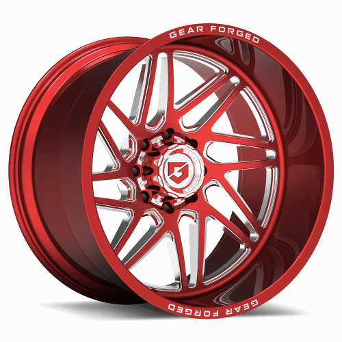 Gear Forged GF761RT Polished Red with Milled Spoke Edges and Accents