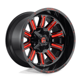 Fuel 1PC D621 HARDLINE 20x9 +20mm Gloss Black Red Tinted Clear
