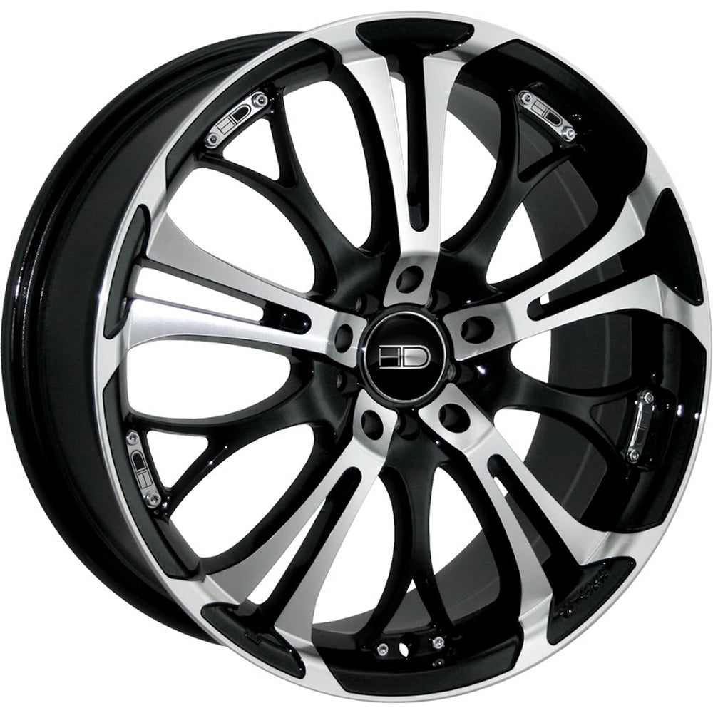 HD Spinout Gloss Black with Machined Spoke and Lip Accents Wheel