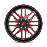 Fuel D663 Ignite 20x9 +19 Gloss Black Red Tinted Clear premium truck wheel