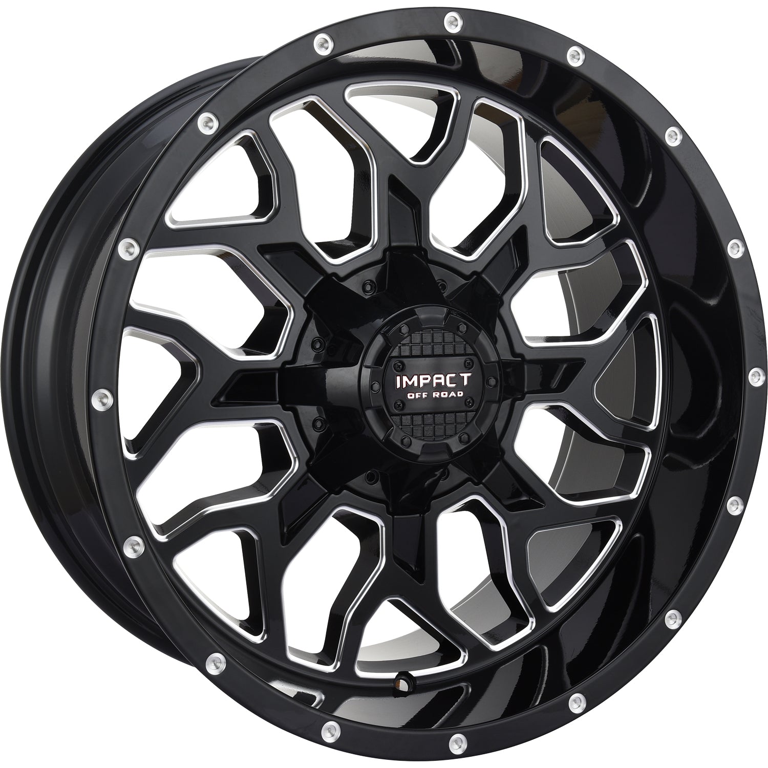 Impact Offroad 813 Gloss Black with Milled Spoke Windows