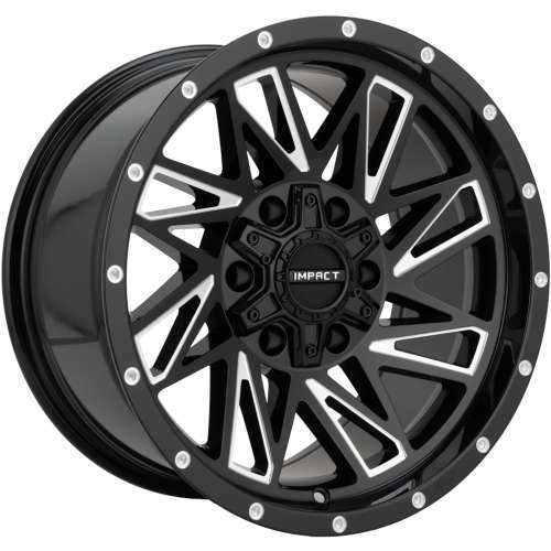 Impact Offroad 814 Gloss Black with Milled Spoke Windows