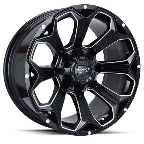 Impact Offroad 817 Gloss Black with Milled Spoke Windows