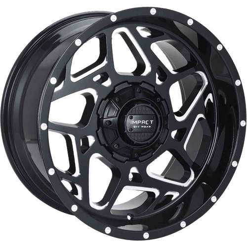 Impact Offroad 822 Gloss Black with Milled Spoke Windows