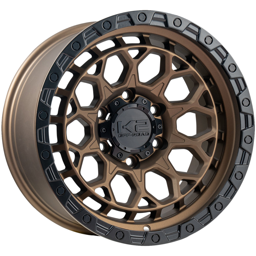 K2 Offroad Punisher Matte Bronze with a Black Lip Ring Wheel