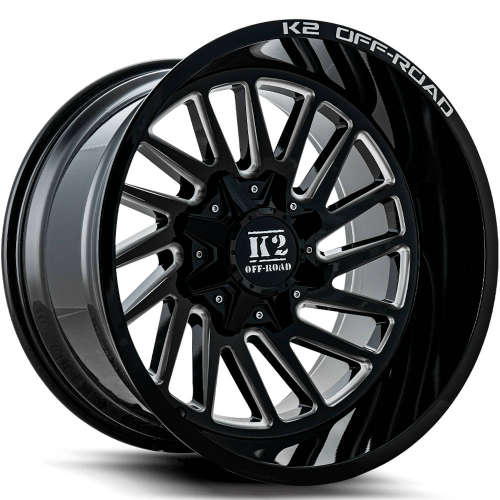 K2 Offroad Razorback Gloss Black with Milled Spoke Windows